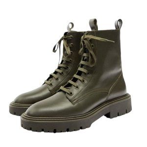 Zara Olive Combat Boots